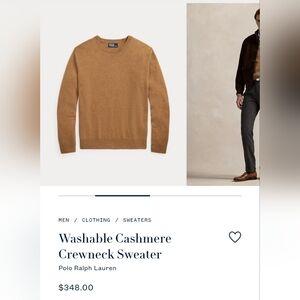 POLO RALPH LAUREN 100% Cashmere Soft Brown Sweater Small NWT $398